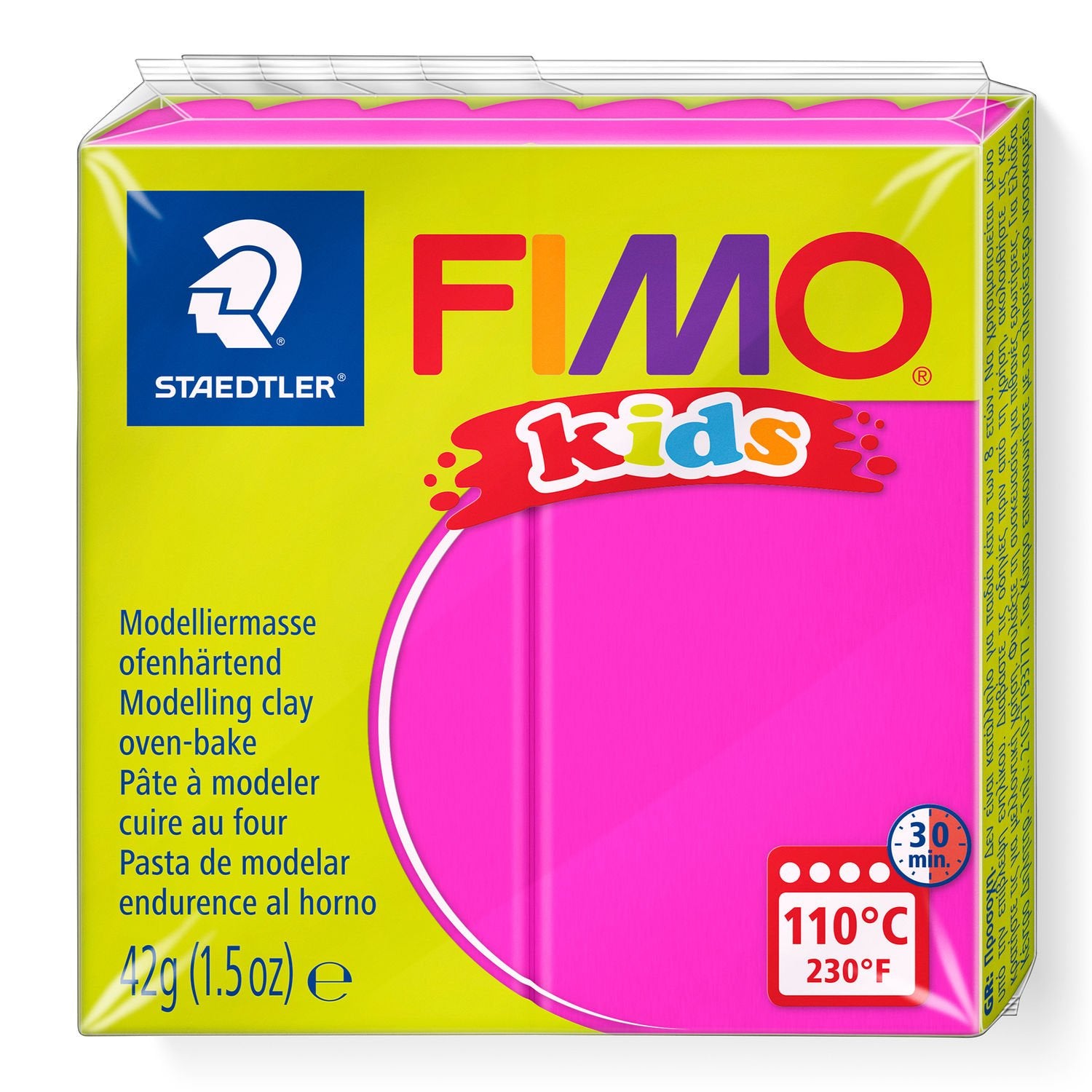 Staedtler Modelliermasse (Kids), Pink, ofenhärtend (110 °C, 30 min), 42 g, 1 Stk., CE