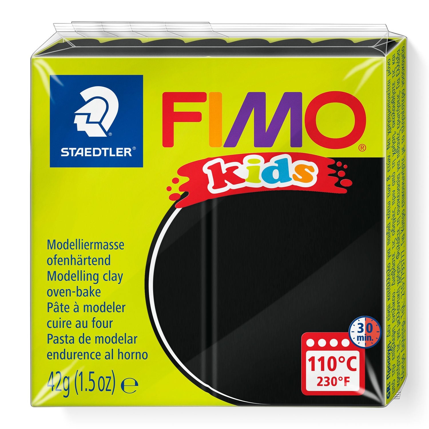 Staedtler Modelliermasse (ofenhärtend, 110 °C, 30 min), Schwarz, 42 g, 1 Stk., CE
