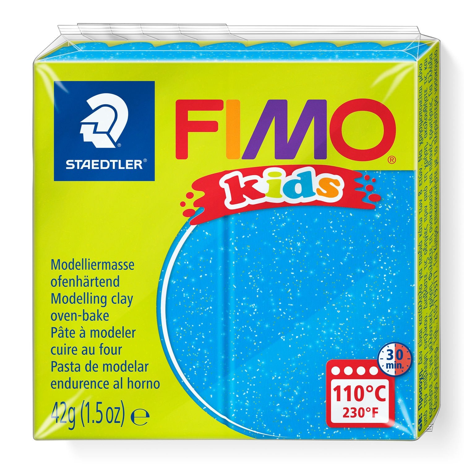 Staedtler Modelliermasse, Blau, Glitzer, ofenhärtend (110 °C, 30 min), 42 g, 1 Stk.