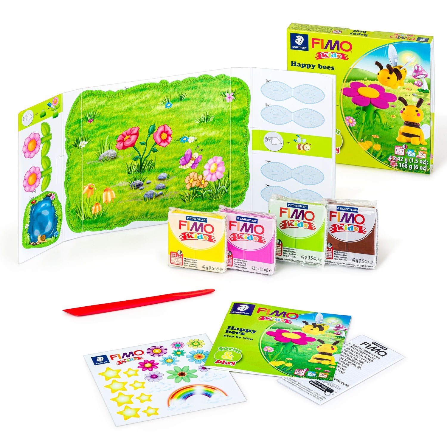 Staedtler Modelliermasse-Set Happy Bees – 4 Blöcke à 42 g
