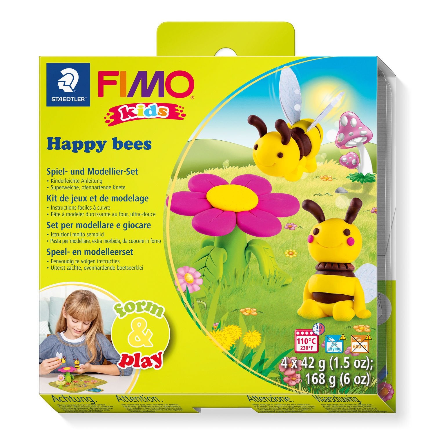 Staedtler Modelliermasse-Set Happy Bees – 4 Blöcke à 42 g