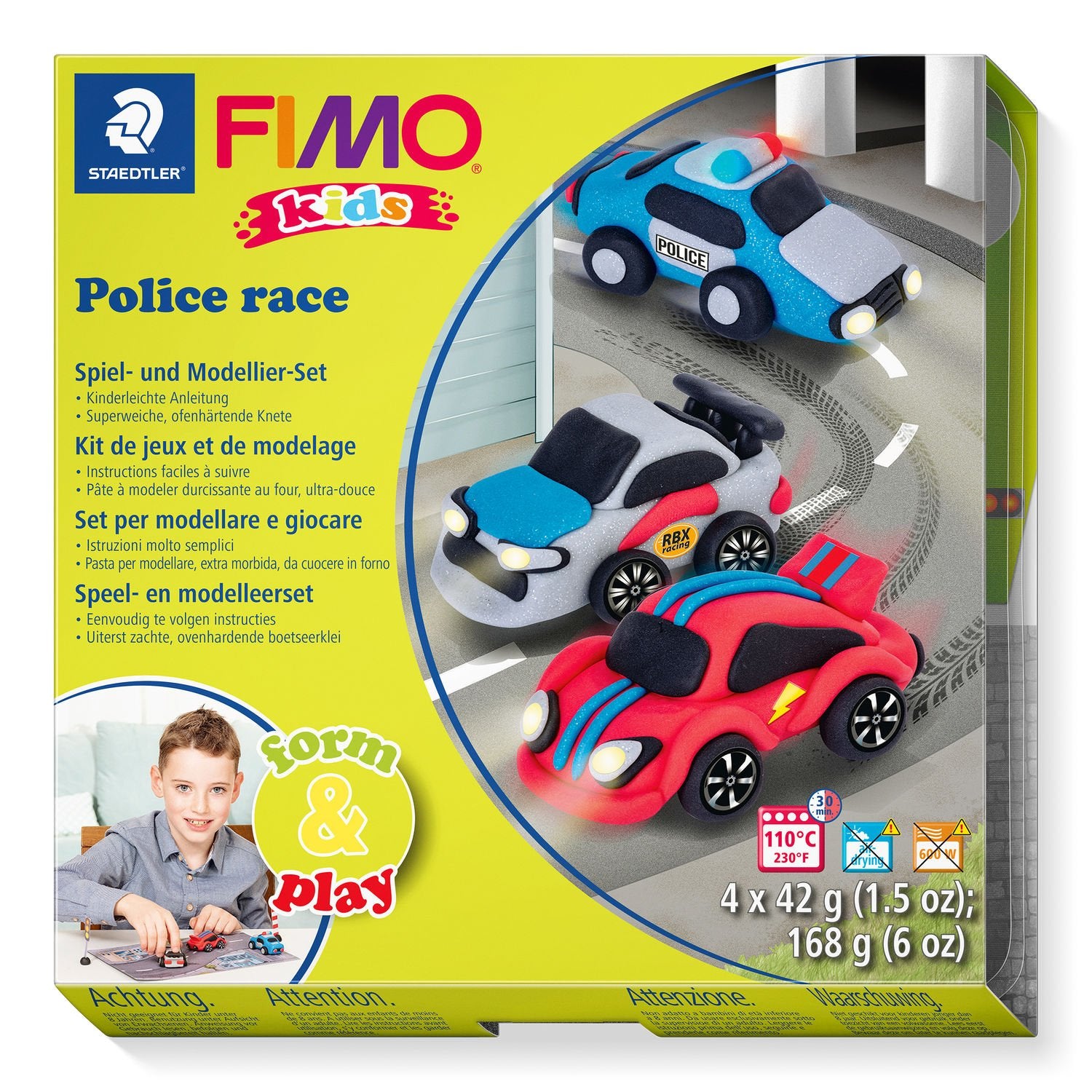 Staedtler Modelliermasse-Set Police Race – 4 Blöcke