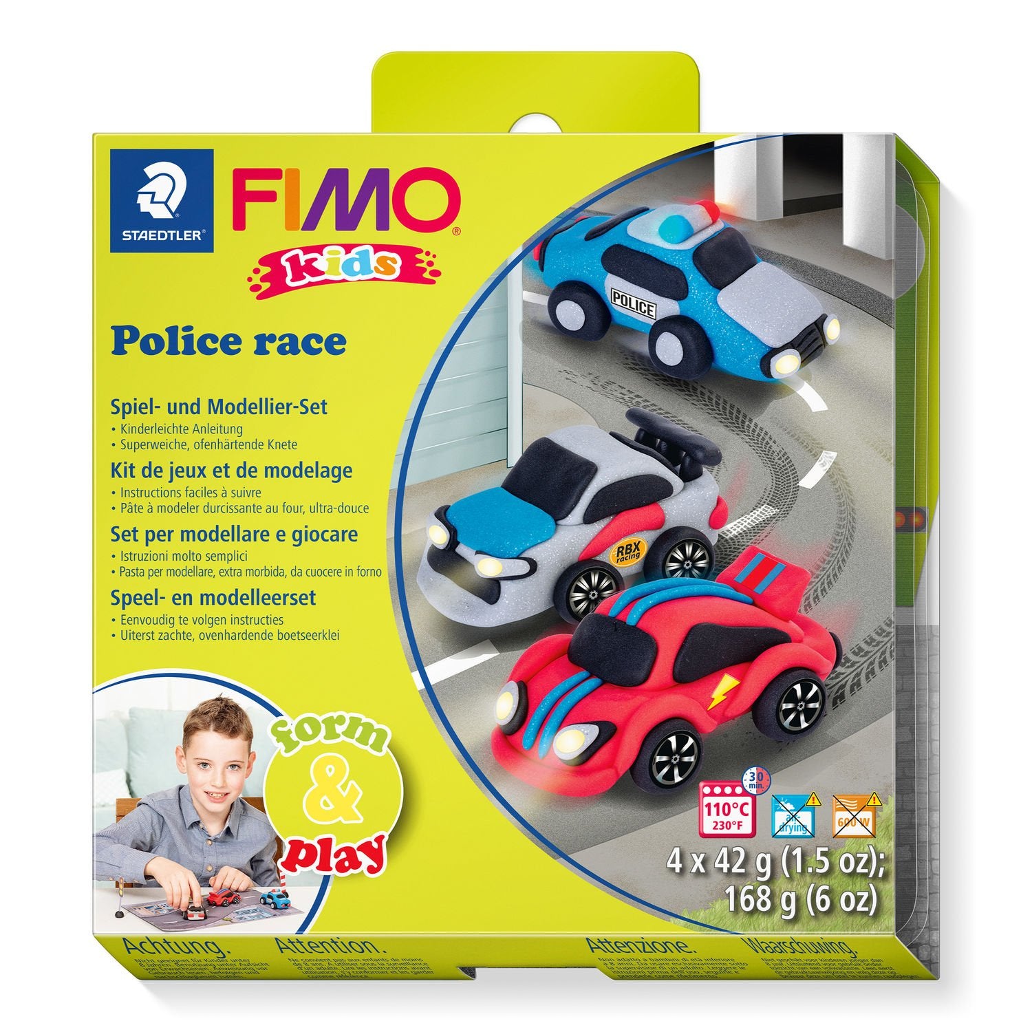 Staedtler Modelliermasse-Set Police Race – 4 Blöcke