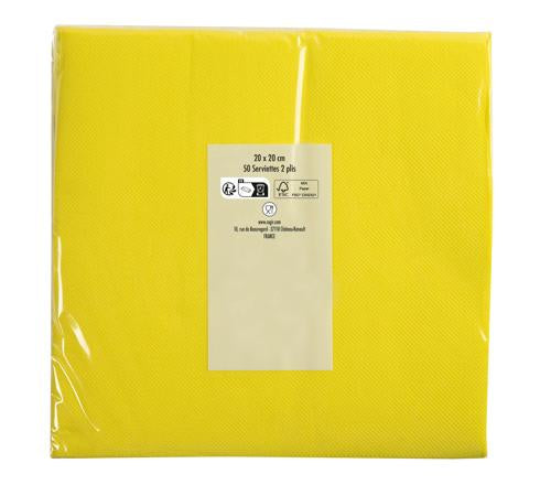 PRONAPPE Servietten gelb – 20 × 20 cm, 2-lagig – 50 Stück