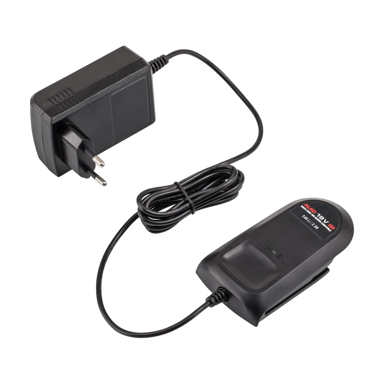 AL-KO C40 LI Ladegerät 18 V 2,0 A – für Bosch 18 V POWER FOR ALL – schwarz