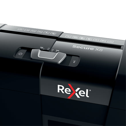 Rexel Secure X8 – Aktenvernichter, DIN P-4, Partikelschnitt 4 × 40 mm, 8 Blatt, 10 l, A4
