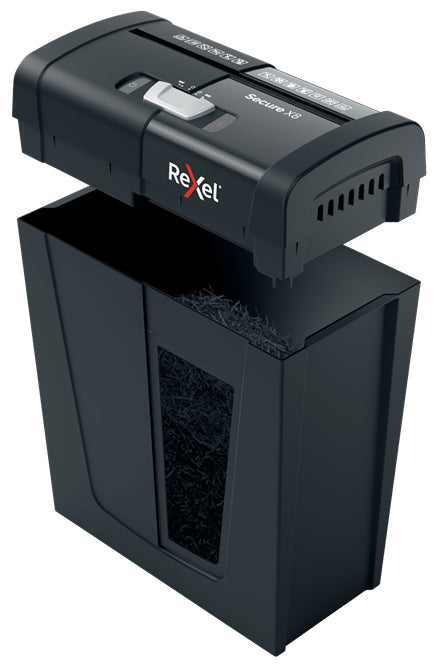 Rexel Secure X8 – Aktenvernichter, DIN P-4, Partikelschnitt 4 × 40 mm, 8 Blatt, 10 l, A4