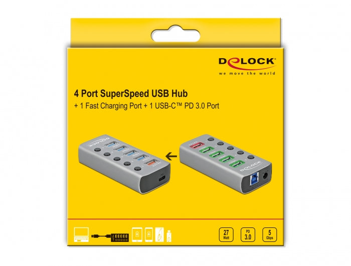 DeLOCK USB-Hub – USB 3.0, 4× USB-A