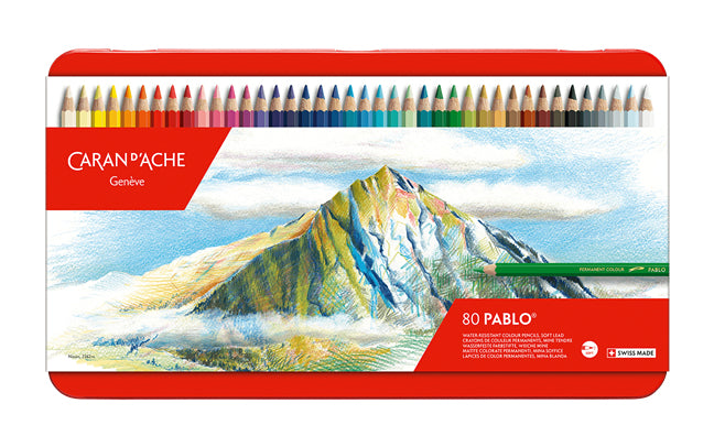 Caran d-Ache Caran d'Ache Buntstifte – 80 Farben, im Metalletui, Ø 3,8 mm, FSC