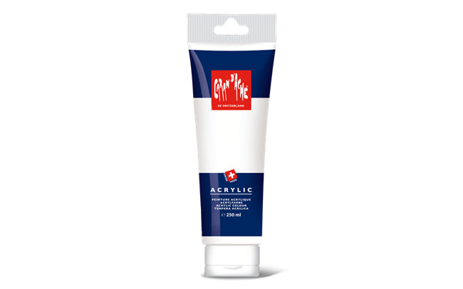 Caran d'Ache Acrylfarbe – Tube, 250 ml, Blau, Weiss