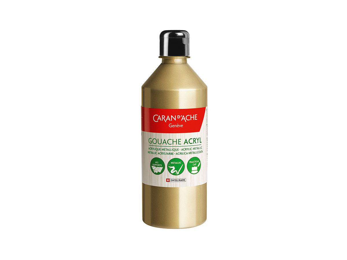 Caran d-Ache Caran d'Ache – Gouache – Gold, seidenmatt, 500 ml, für Papier, Karton & Holz