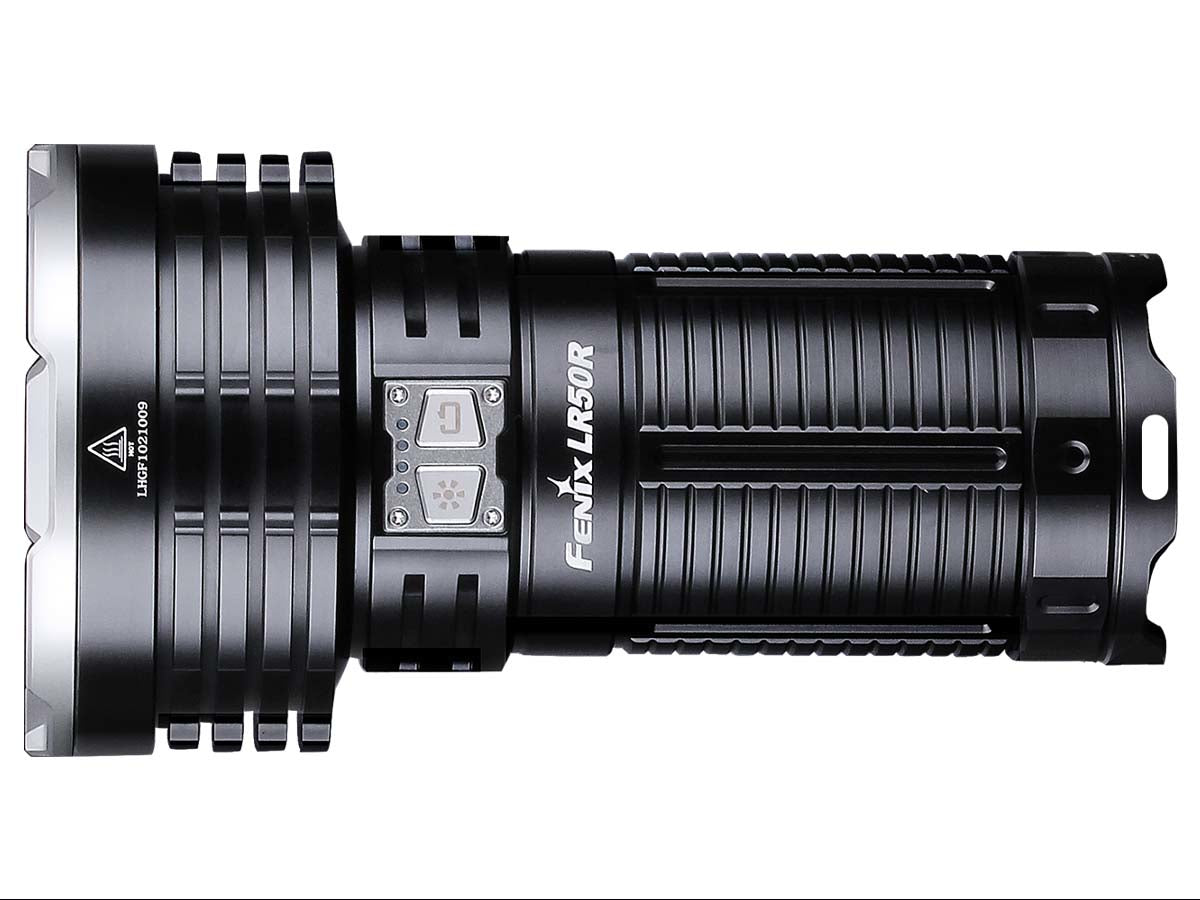 Fenix Taschenlampe LR50R – 12000 lm, 950 m, IP68, Akku & USB, 8 Modi – Schwarz