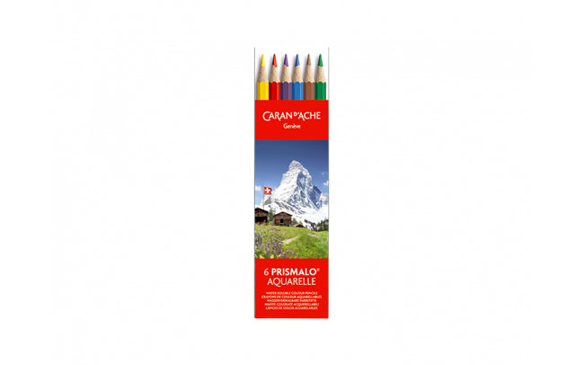 Caran d-Ache Caran d'Ache Aquarellfarbstifte – 6 Farben, im Kunststoffetui, Ø 3 mm, FSC