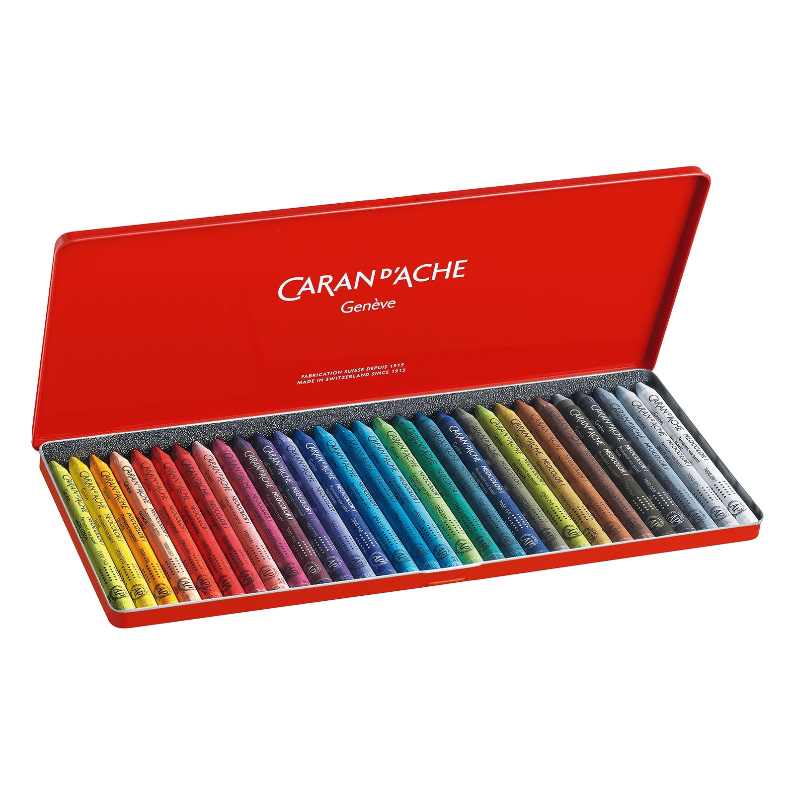 Caran d-Ache Caran d'Ache Neocolor I Ölbasierte Farbstifte-Set – 30 Farben, Mine Ø 8,6 mm, Metallschachtel