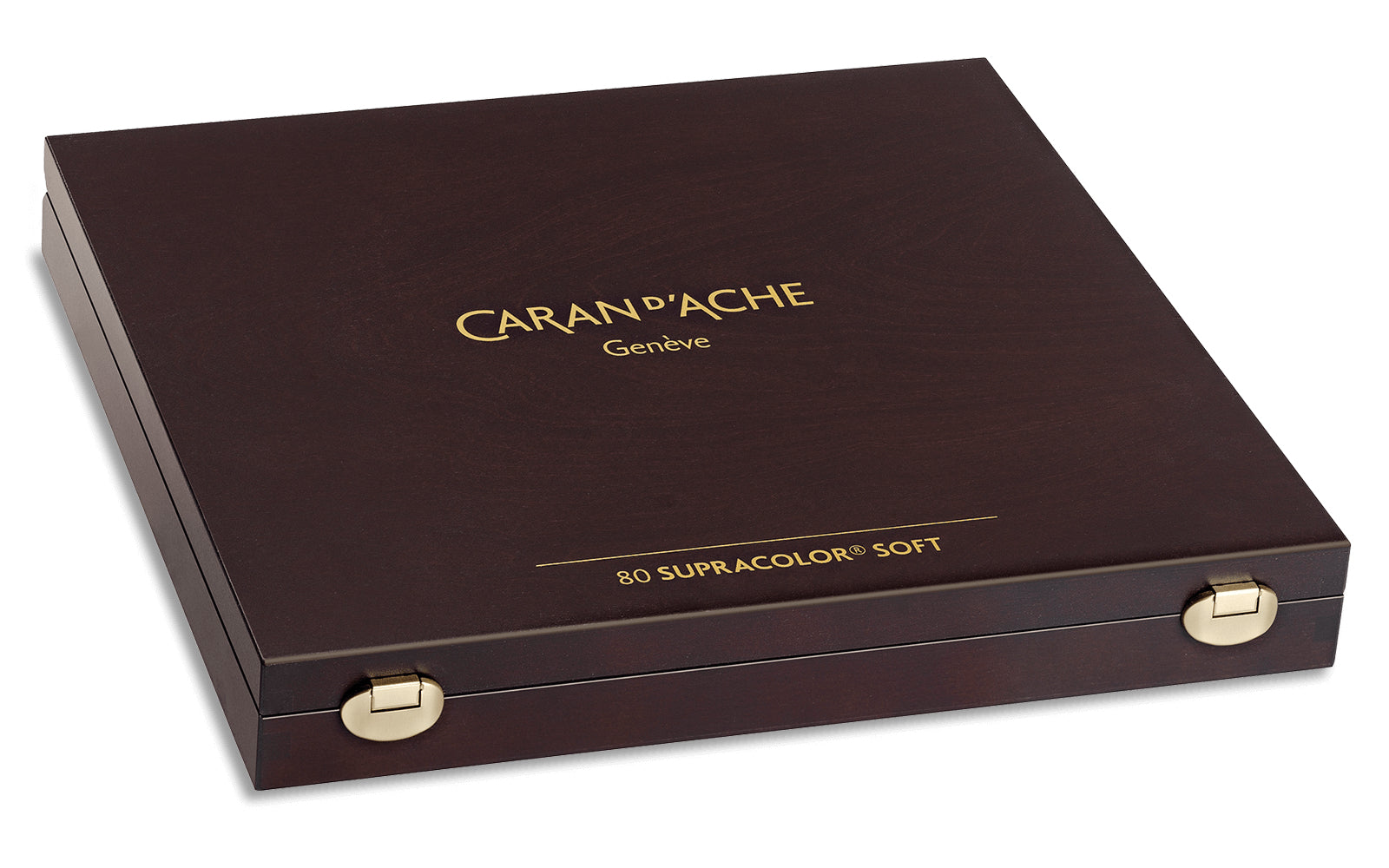 Caran d-Ache Caran d'Ache Aquarellfarbstifte Supracolor Soft – 80 Farben, im Holzkoffer, Ø 3,8 mm, FSC