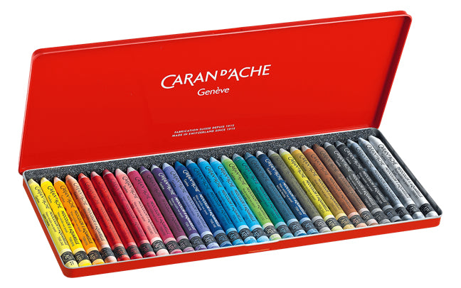 Caran d-Ache Caran d'Ache Neocolor II Aquarellkreiden-Set – 30 Farben, Mine Ø 8,6 mm, Metallschachtel