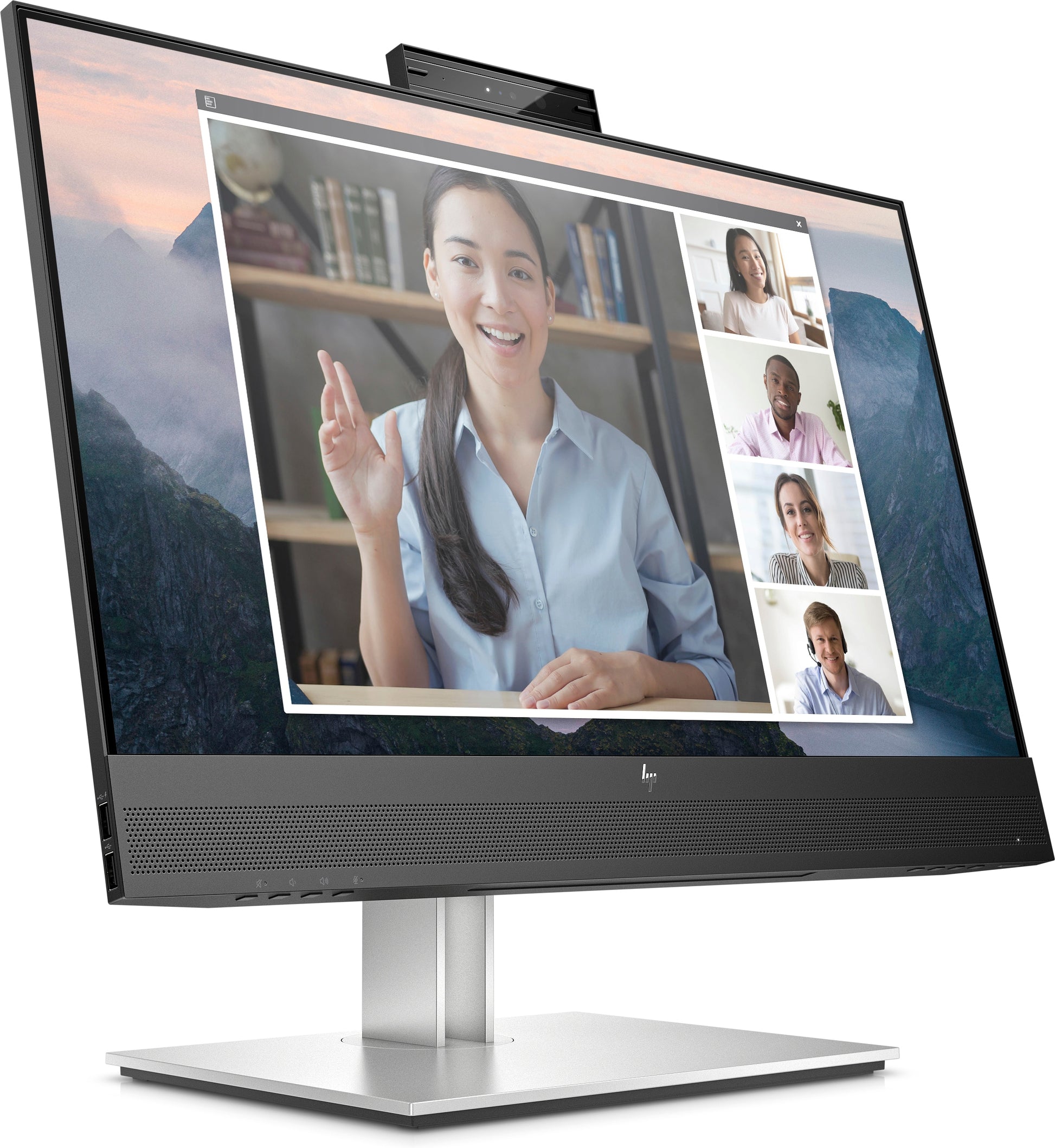 HP E24mv G4 – Monitor, 23,8", 1920 × 1080 (Full HD), IPS, 60 Hz, 250 cd/m², Webcam, VESA 100 × 100, Schwarz