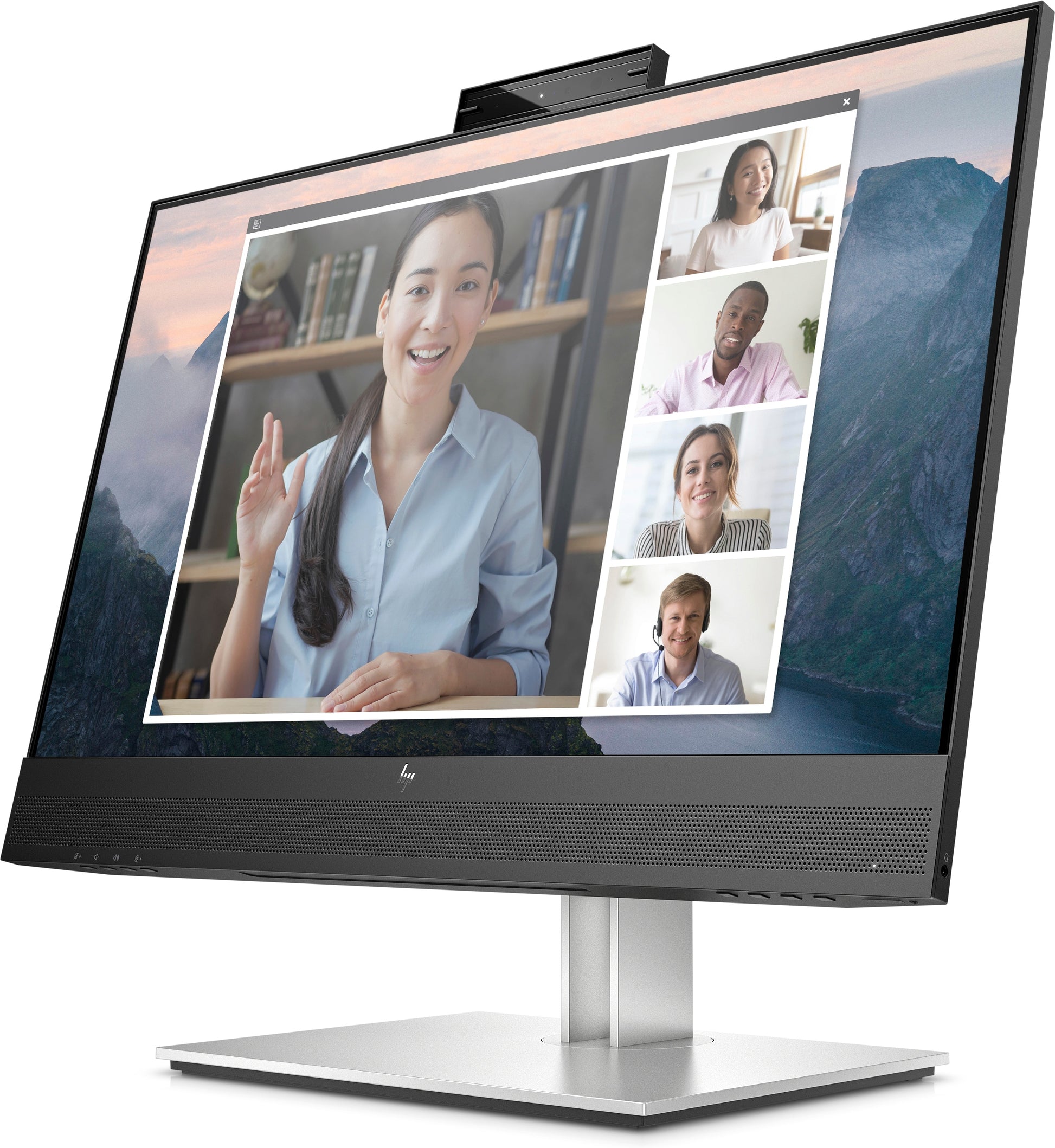 HP E24mv G4 – Monitor, 23,8", 1920 × 1080 (Full HD), IPS, 60 Hz, 250 cd/m², Webcam, VESA 100 × 100, Schwarz