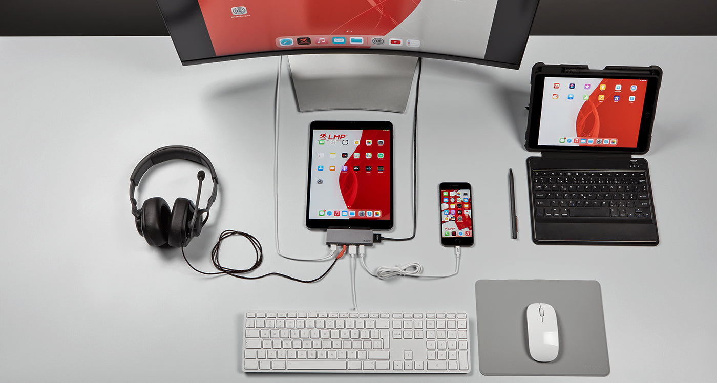 LMP 22839 Geräte-Dock – USB-C, 1× HDMI, 1× USB-A, 1× USB-C, GbE, 3,5 mm Audio, für iPad Pro/Air