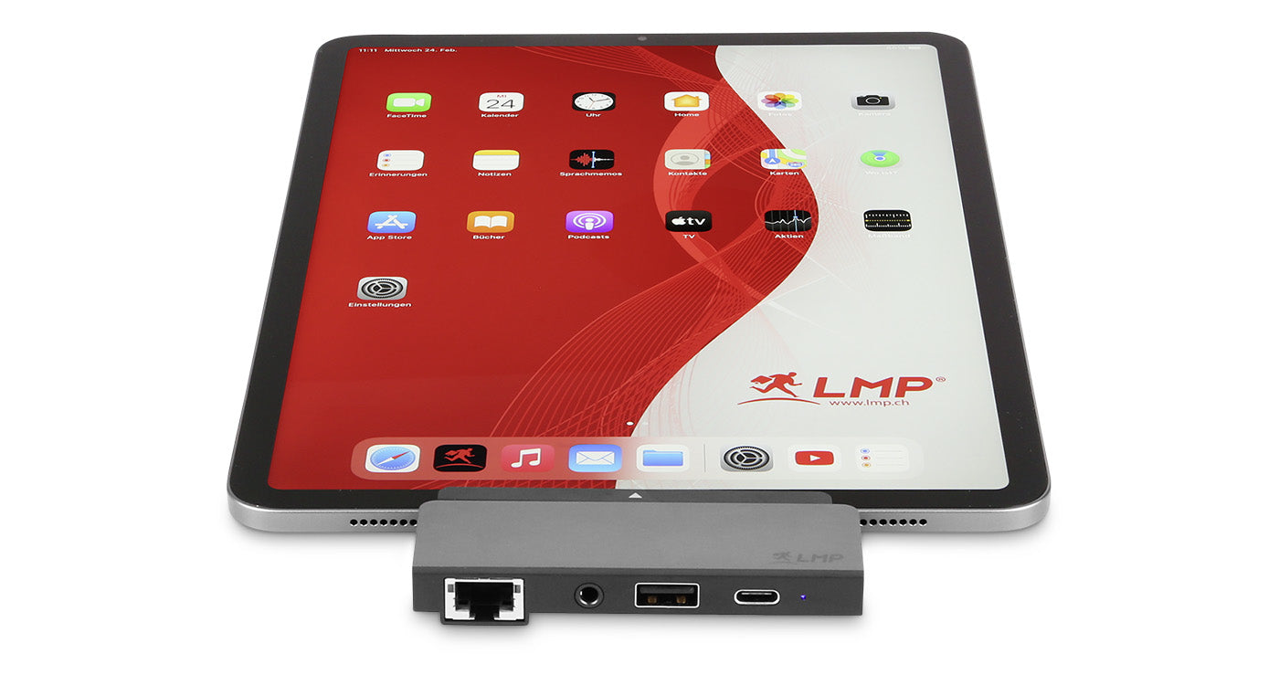 LMP 22839 Geräte-Dock – USB-C, 1× HDMI, 1× USB-A, 1× USB-C, GbE, 3,5 mm Audio, für iPad Pro/Air
