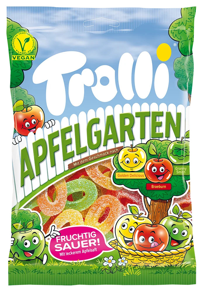 Trolli Apfelgarten Gummibonbons – Apfel, vegan – 175 g