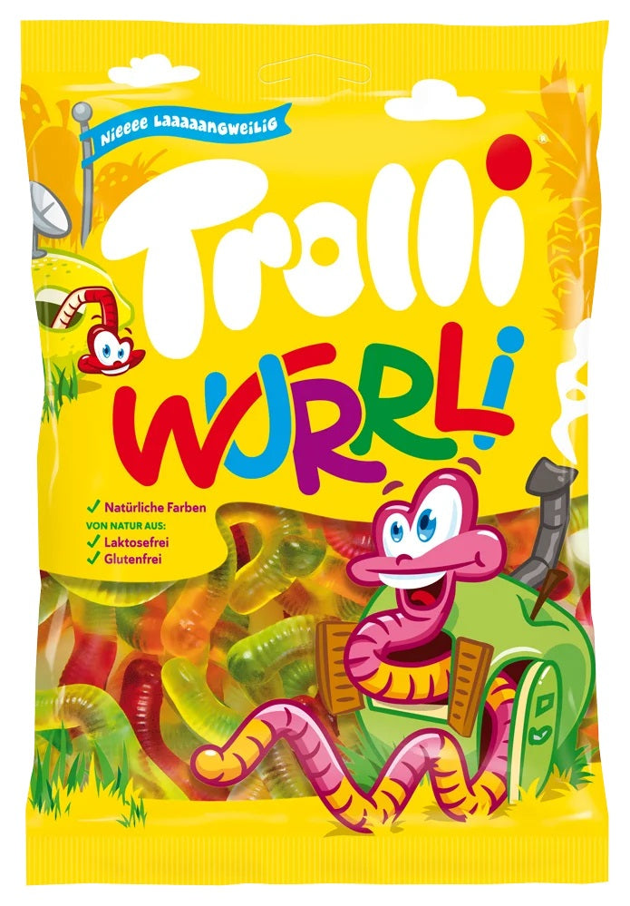 Trolli Wurrli Fruchtgummi – Fruchtmix – 200 g