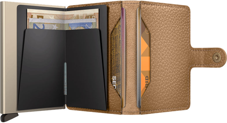 Secrid Miniwallet – RFID-Schutz – 65×102×21 mm – 10 Karten – Leder – Pebble Cappuccino