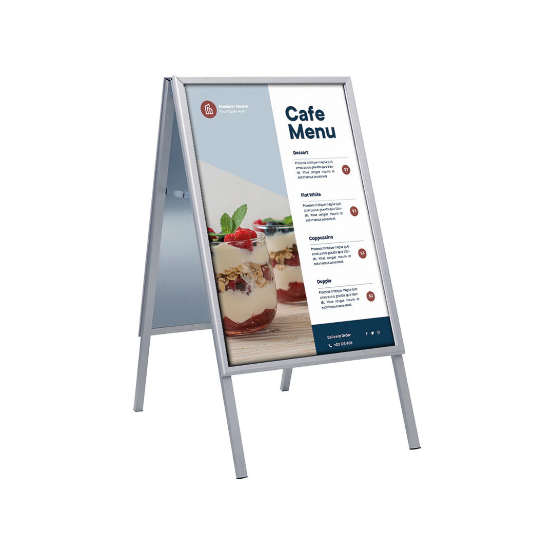 Europel Plakatständer – Silber, Aluminium, 790 × 100 × 1240 mm
