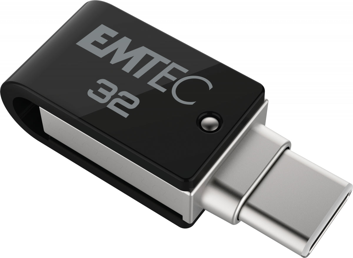 Emtec T260C USB-Stick – 32 GB, USB 3.2, silber/schwarz