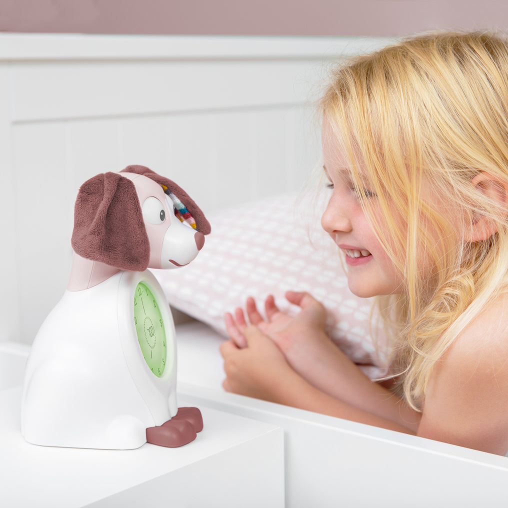 ZAZU Schlaftrainer – Kinder, Nachtlicht, USB, 14 × 20 × 12 cm, weiss/taupe