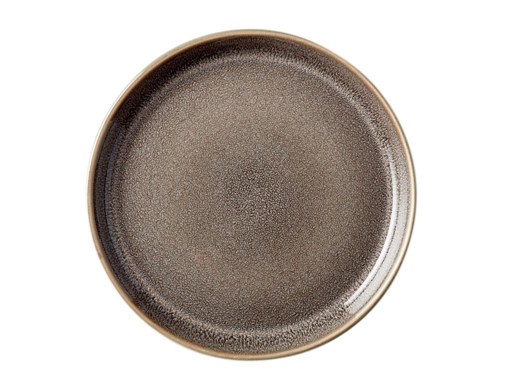 BITZ Speiseteller – 6er Set, Ø 17 cm, Steinzeug, Grau/Creme, spülmaschinenfest, mikrowellenfest