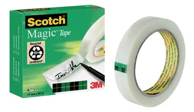 3M Scotch Büro-Klebeband Magic 810 – permanent, matt, beschriftbar, Zelluloseazetat, 19 mm × 66 m, Kern Ø 76 mm