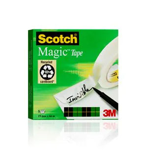 3M Scotch Büro-Klebeband Magic 810 – permanent, matt, beschriftbar, Zelluloseazetat, 19 mm × 66 m, Kern Ø 76 mm