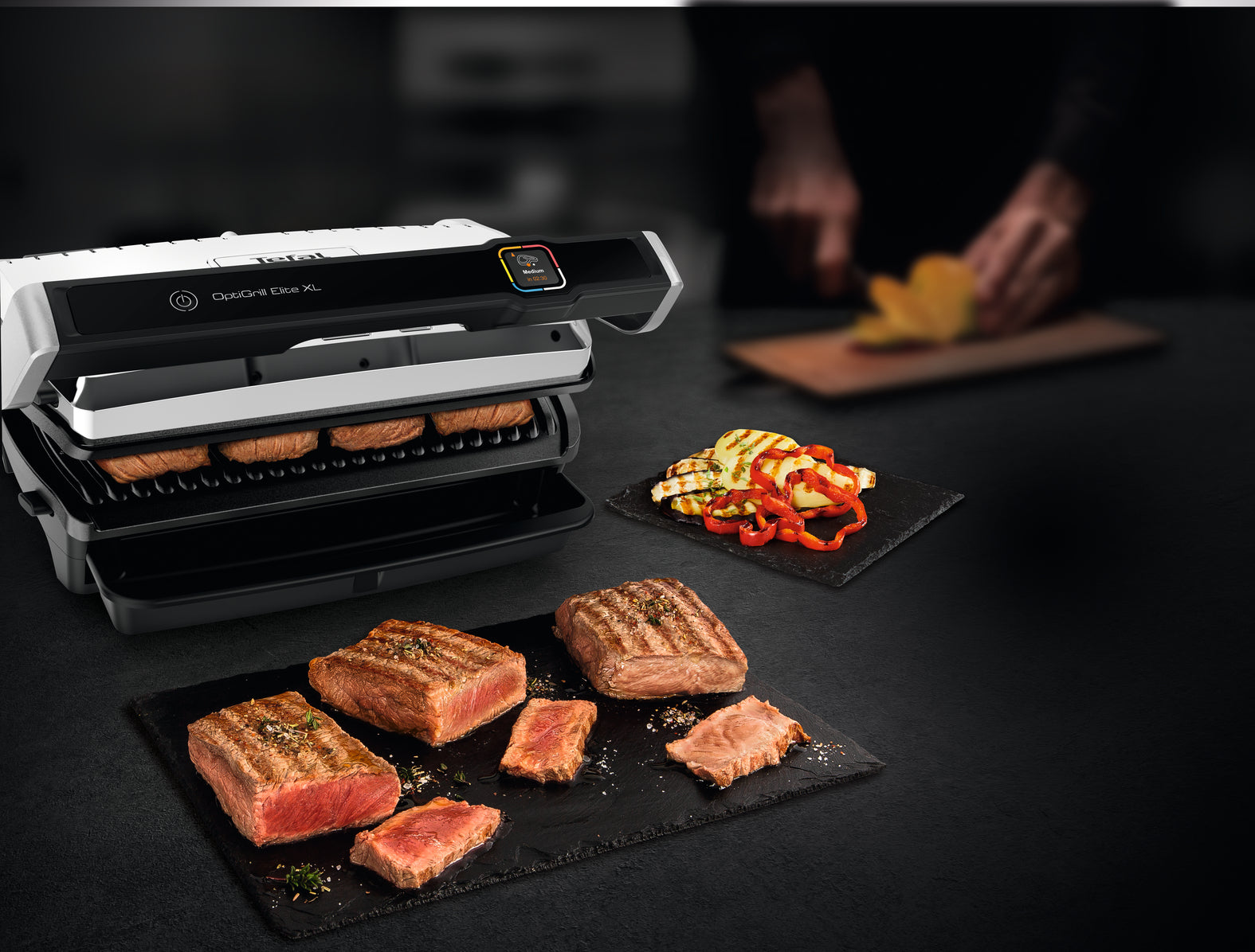 Tefal Kontaktgrill OptiGrill Elite XL – 800 cm², 2200 W, 6 Personen – Edelstahl