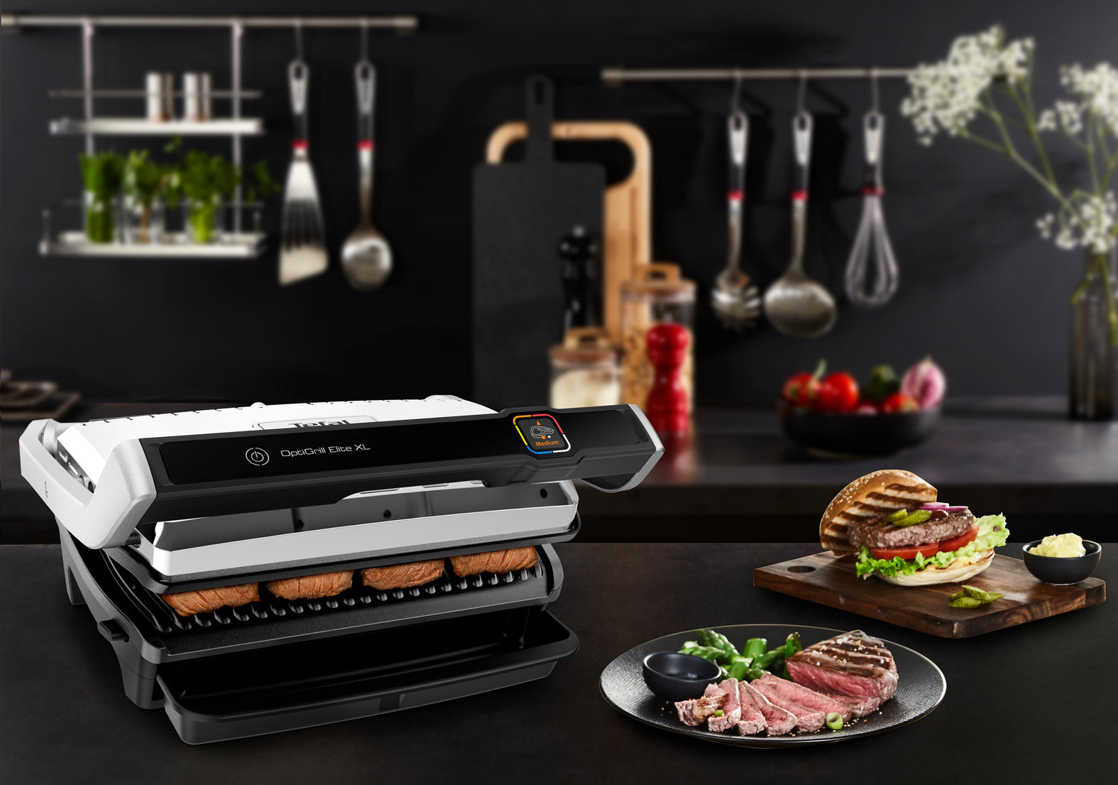 Tefal Kontaktgrill OptiGrill Elite XL – 800 cm², 2200 W, 6 Personen – Edelstahl