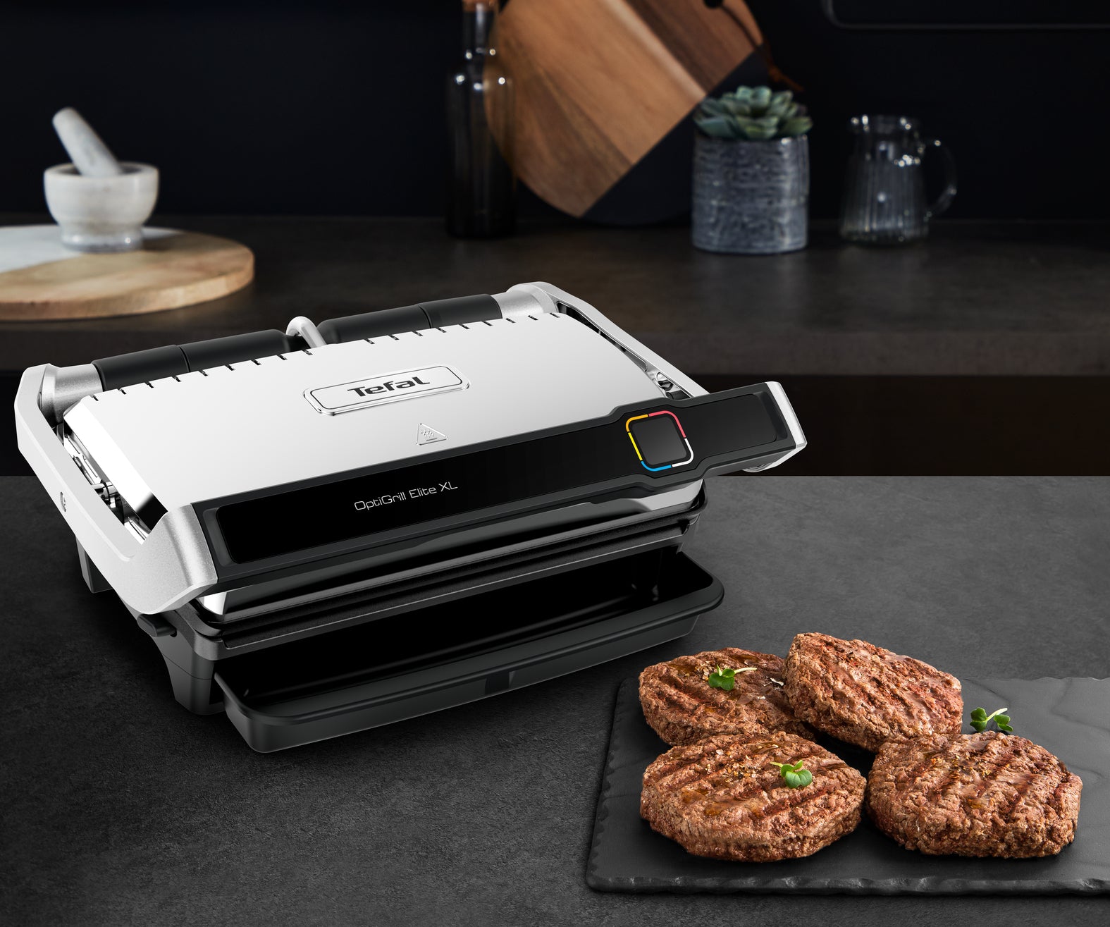 Tefal Kontaktgrill OptiGrill Elite XL – 800 cm², 2200 W, 6 Personen – Edelstahl
