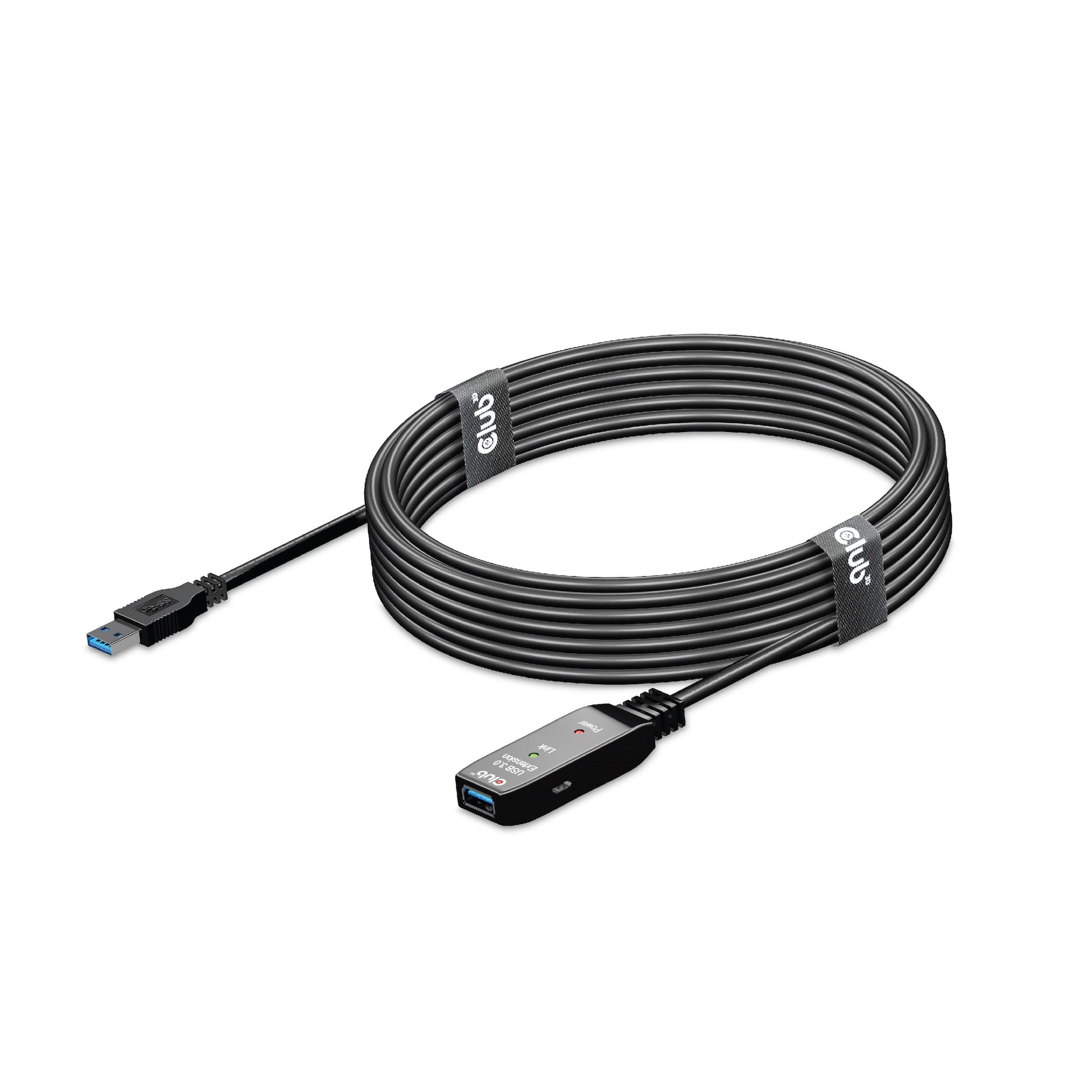 CLUB3D Club 3D – USB-A Verlängerungskabel (Stecker auf Buchse) – USB 3.2 Gen 1 (5 Gbit/s) – 5 m – Aktiv – Schwarz