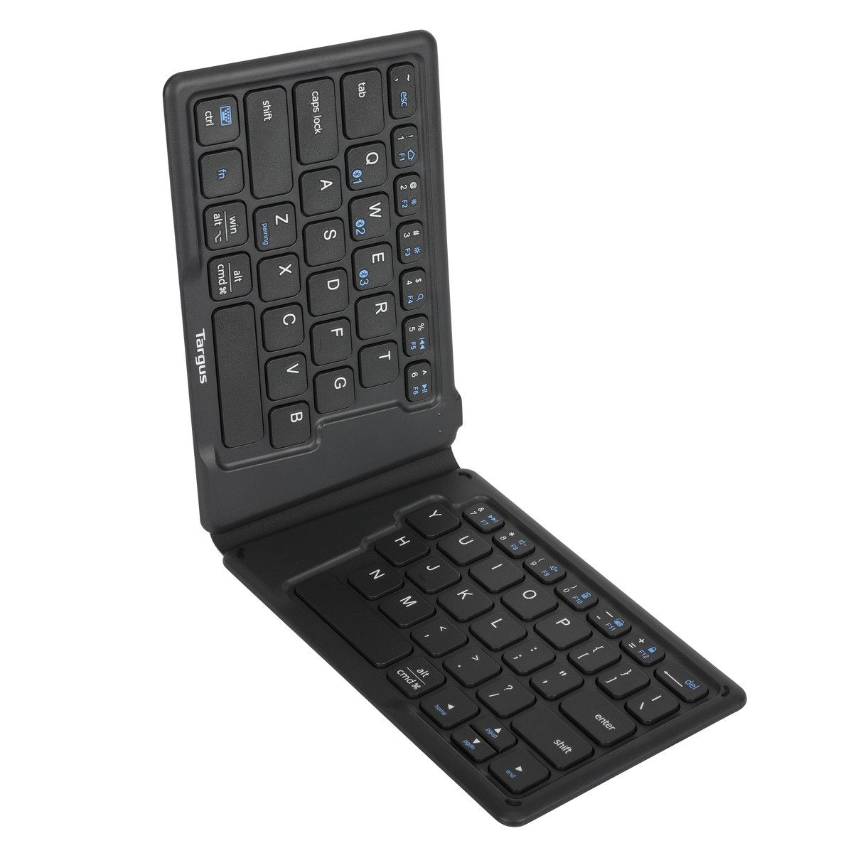 Targus Tastatur, UK-Layout (EN), ergonomisch, faltbar, antimikrobiell – für Tablets