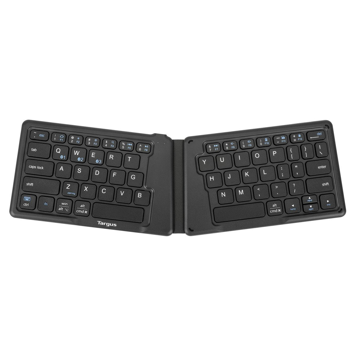 Targus Tastatur, UK-Layout (EN), ergonomisch, faltbar, antimikrobiell – für Tablets