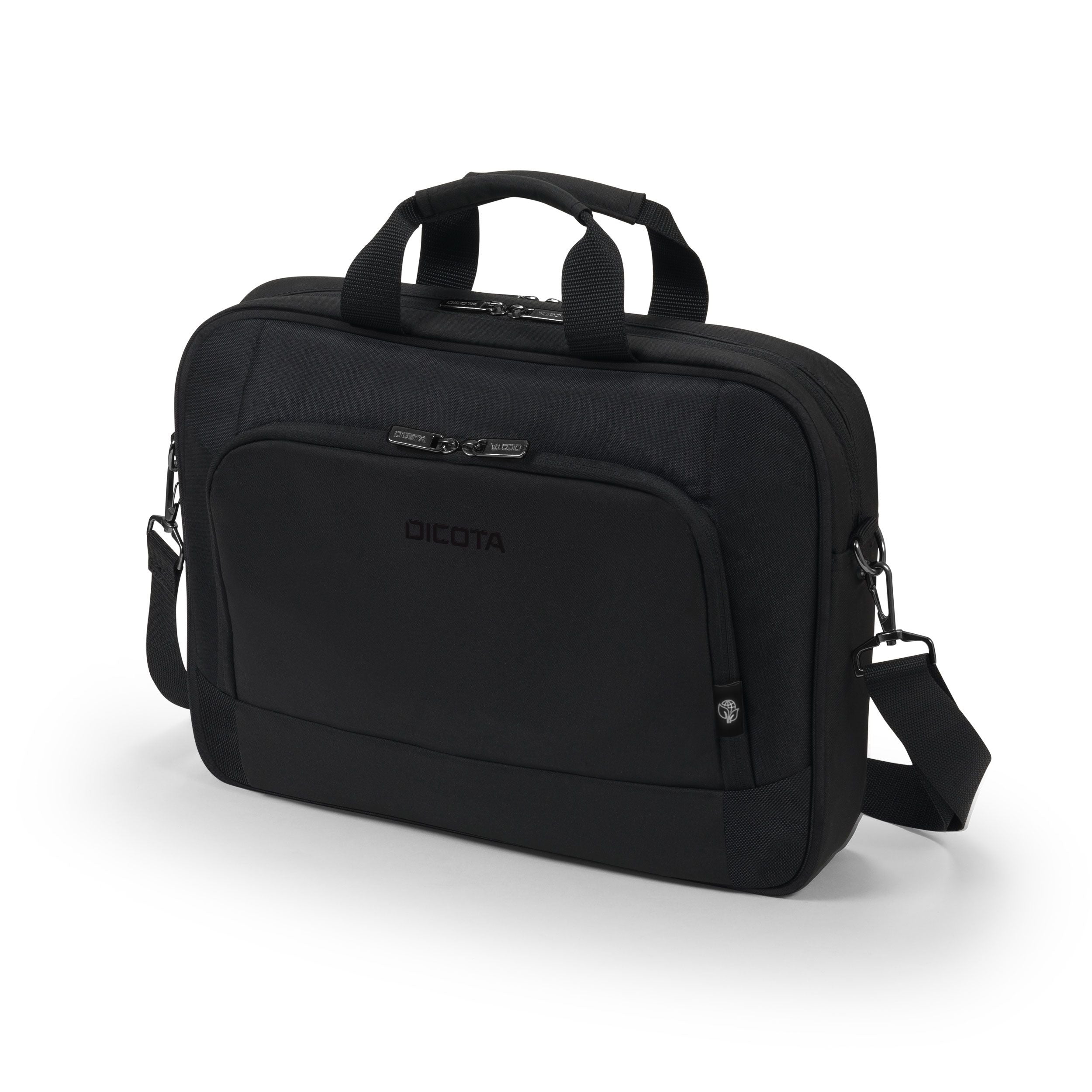 DICOTA Notebook-Tasche bis 17,3" – Abnehmbarer Schultergurt, aus recyceltem PET – Schwarz