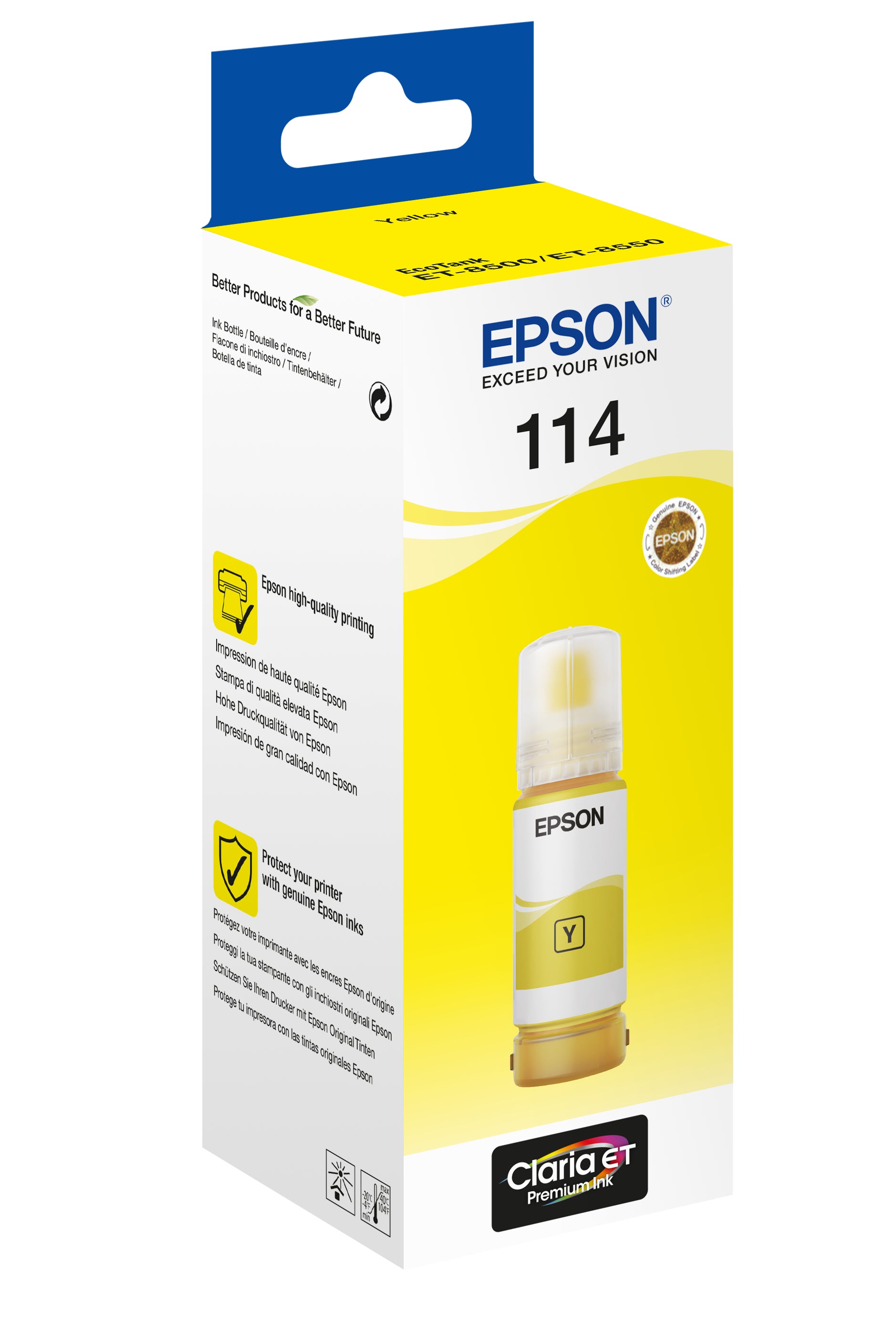 Epson Tintenpatrone 114, Gelb, 6'200 Seiten – für Tintenstrahldrucker und Multifunktionsgeräte