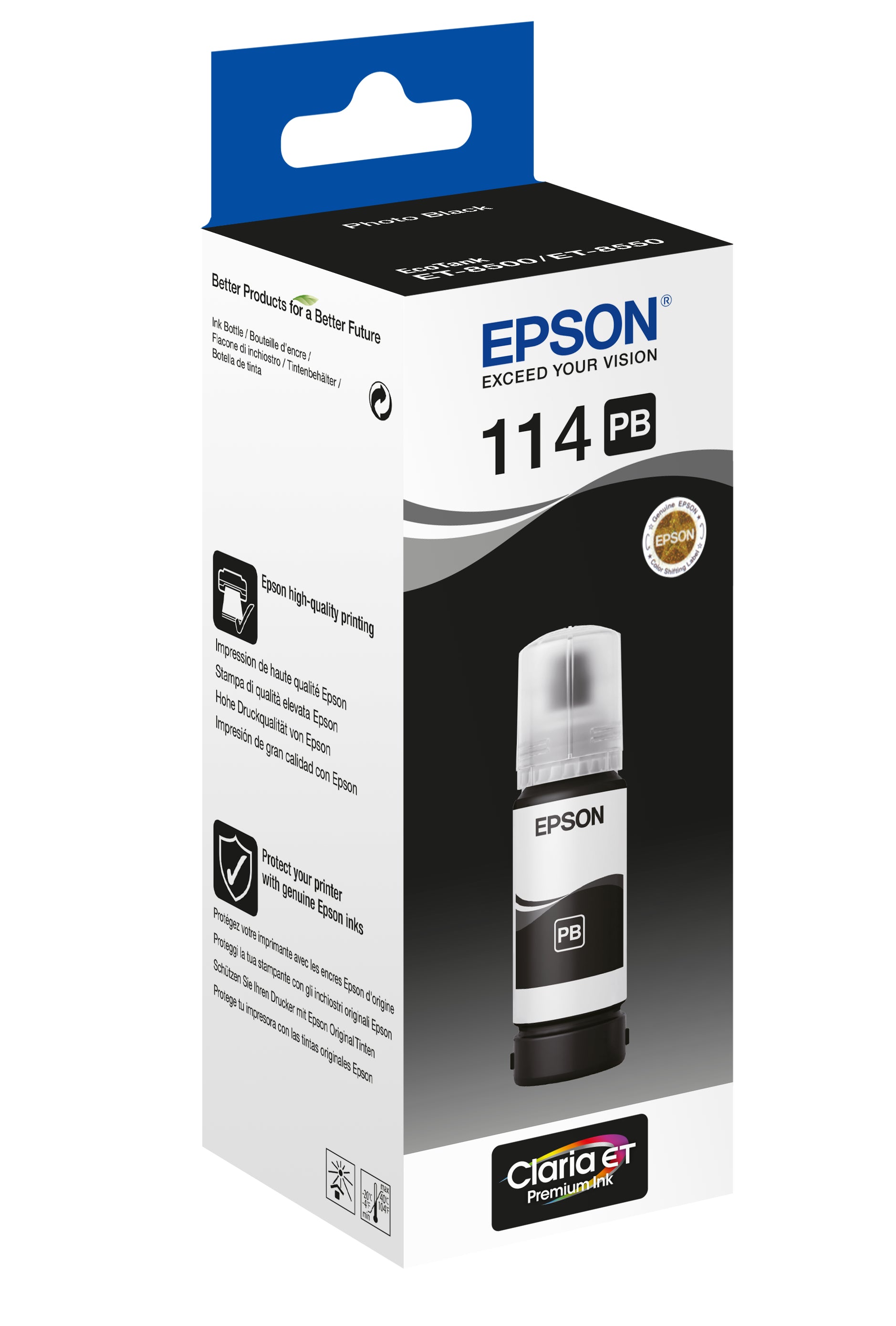 Epson Tintenpatrone 114, Schwarz – für Tintenstrahldrucker/Multifunktionsgeräte