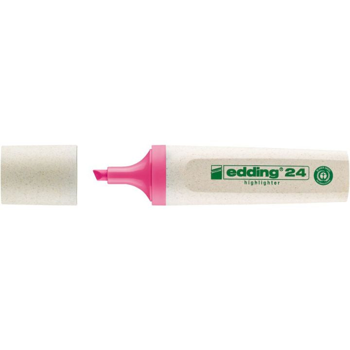 Edding EcoLine Textmarker Pink – Keilspitze, 2–5 mm, nachfüllbar, Blauer Engel
