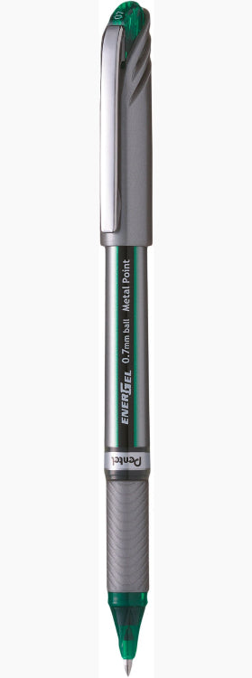 Pentel EnerGel Plus Gelschreiber – Grün, 0,7 mm, Kappe