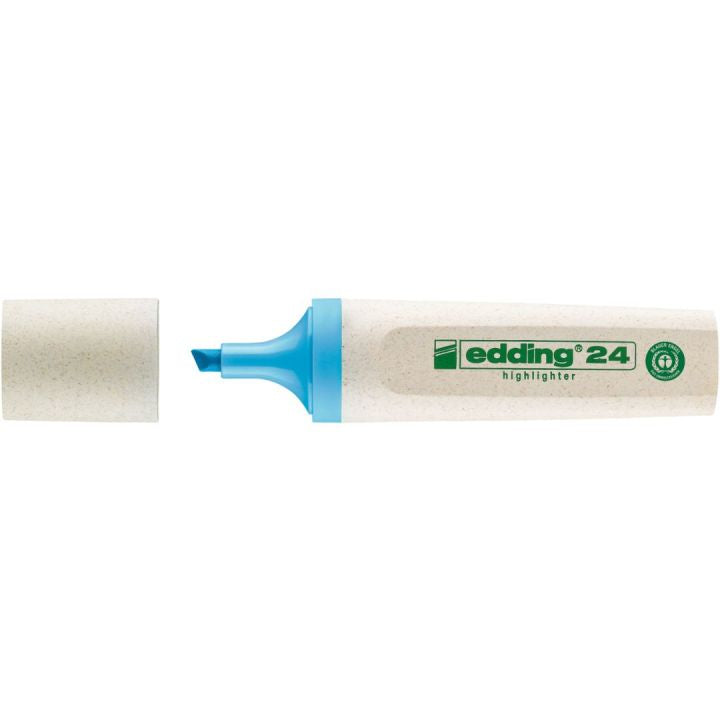 Edding 24 EcoLine Textmarker Blau – Keilspitze, 2–5 mm, Nachfüllbar, Blauer Engel