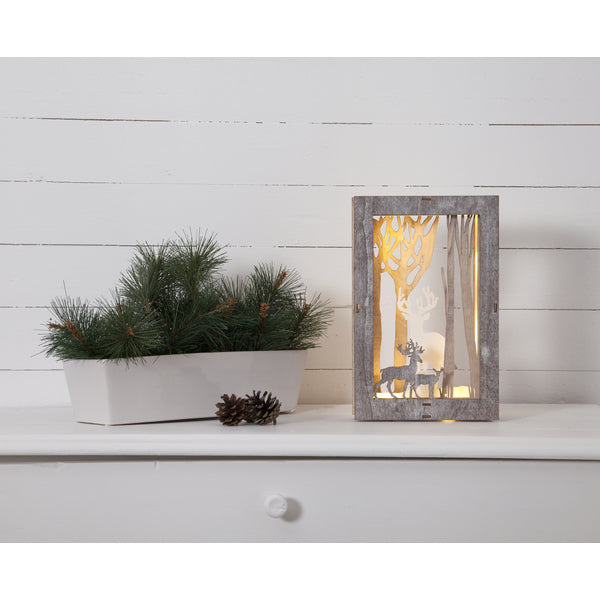 Star Trading Leichte Dekorationsfigur – 18 × 28 × 6 cm – Holz, braun – 10 LEDs