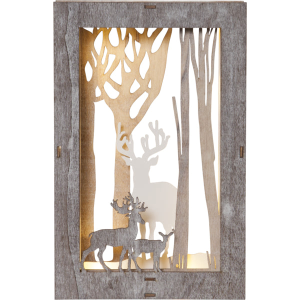 Star Trading Leichte Dekorationsfigur – 18 × 28 × 6 cm – Holz, braun – 10 LEDs