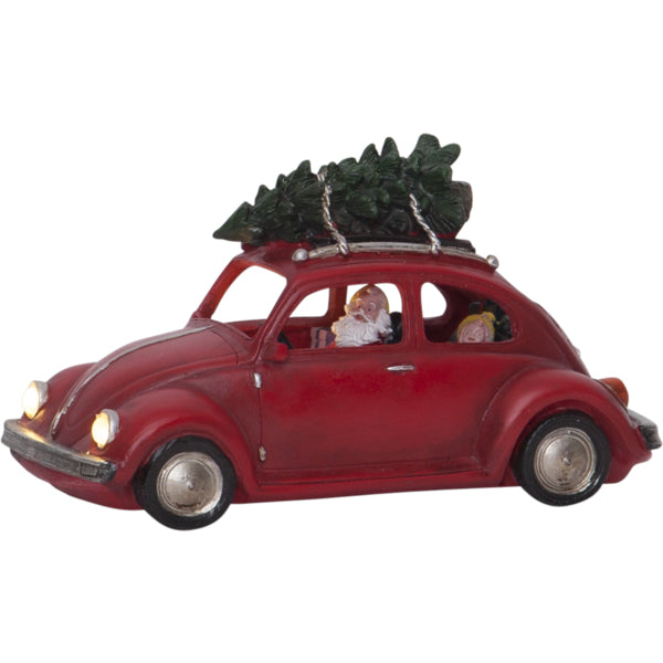 Star Trading Dekorationsfigur Merryville – 25,5 × 12,5 × 14,5 cm, Warmweiss, Rot, Timer, Batteriebetrieben