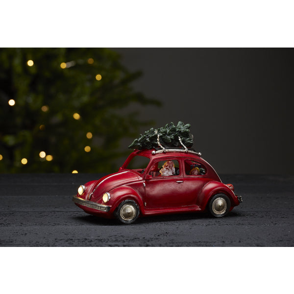 Star Trading Dekorationsfigur Merryville – 25,5 × 12,5 × 14,5 cm, Warmweiss, Rot, Timer, Batteriebetrieben