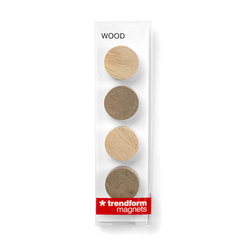 Trendform WOOD ROUND Magnete – Ø 22 mm – 4 Stück, Holz, Neodym